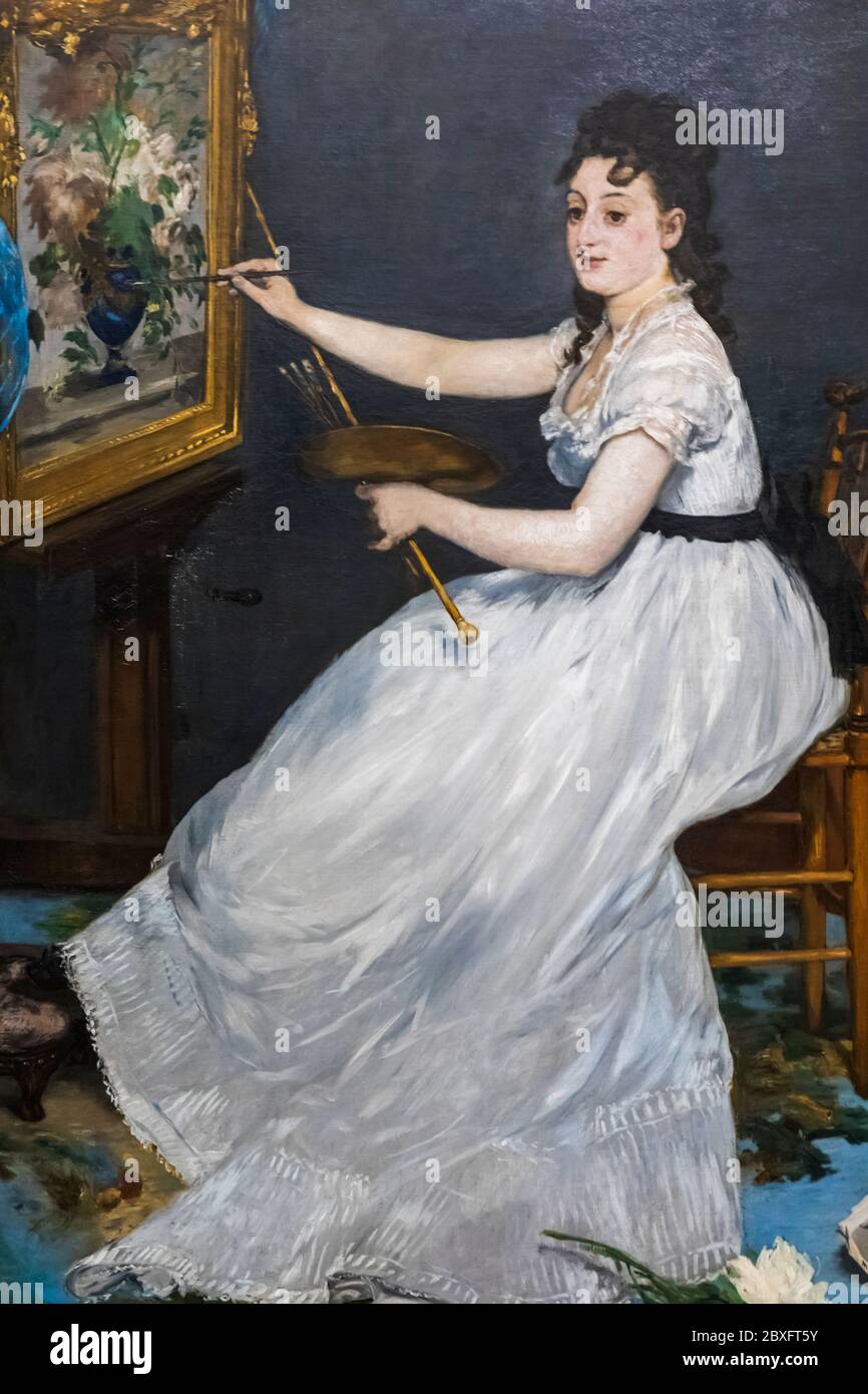 Portrait de l'artiste-peintre Eva Gonzales par Edouard Manet en date de 1870 Banque D'Images