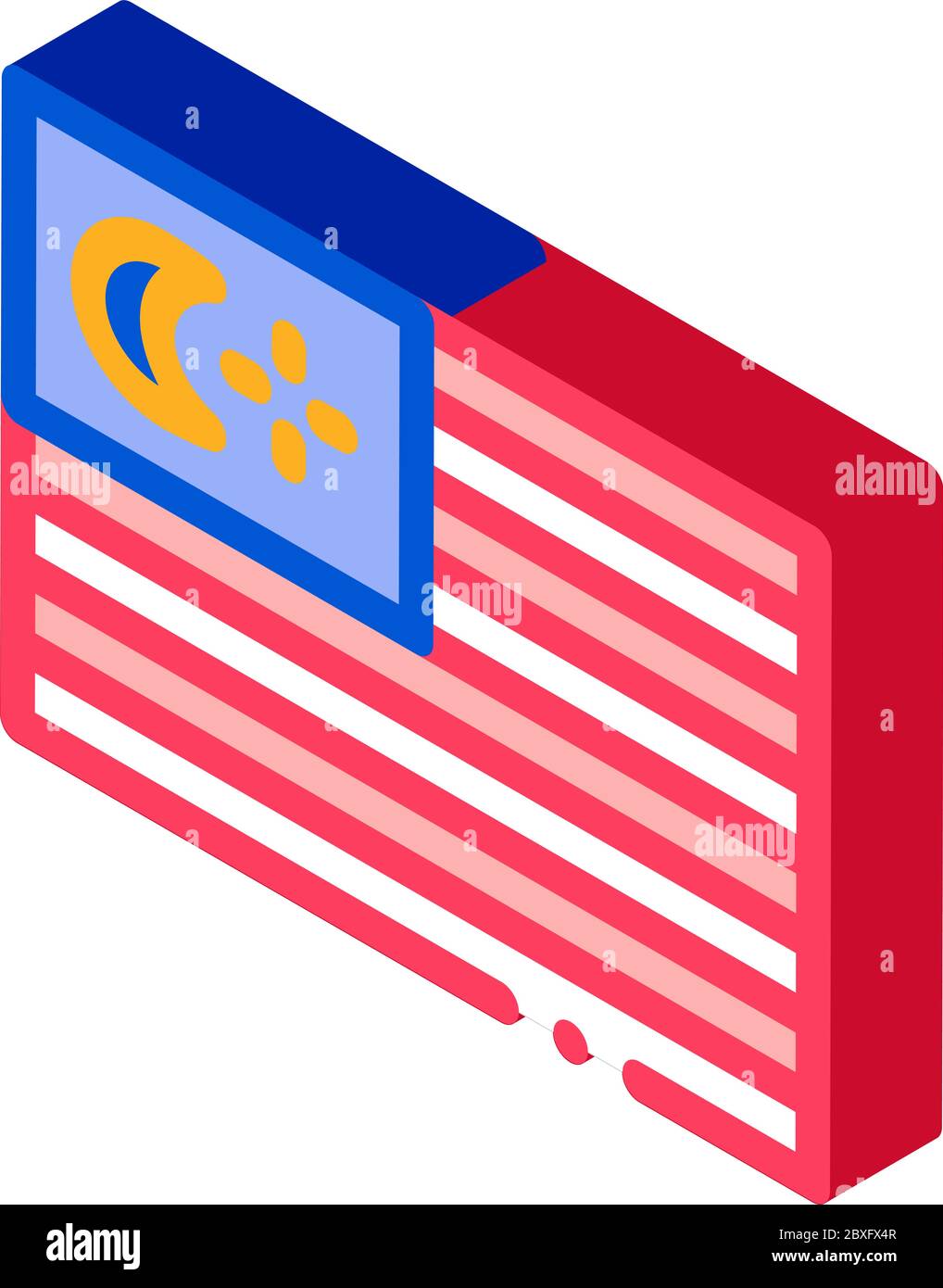 drapeau de l'illustration du vecteur icône isométrique de malaisie Illustration de Vecteur