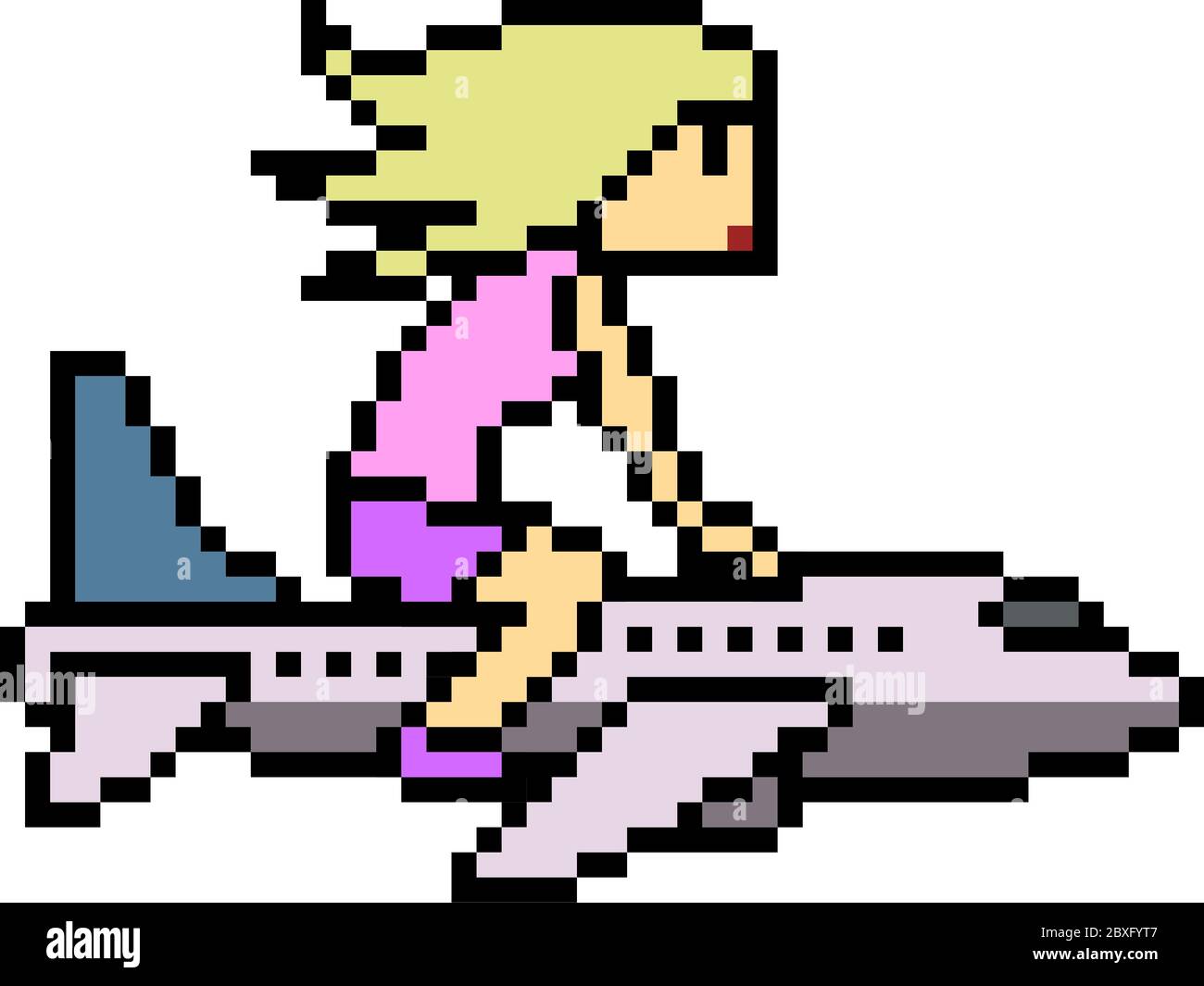 vecteur pixel art femme avion Illustration de Vecteur