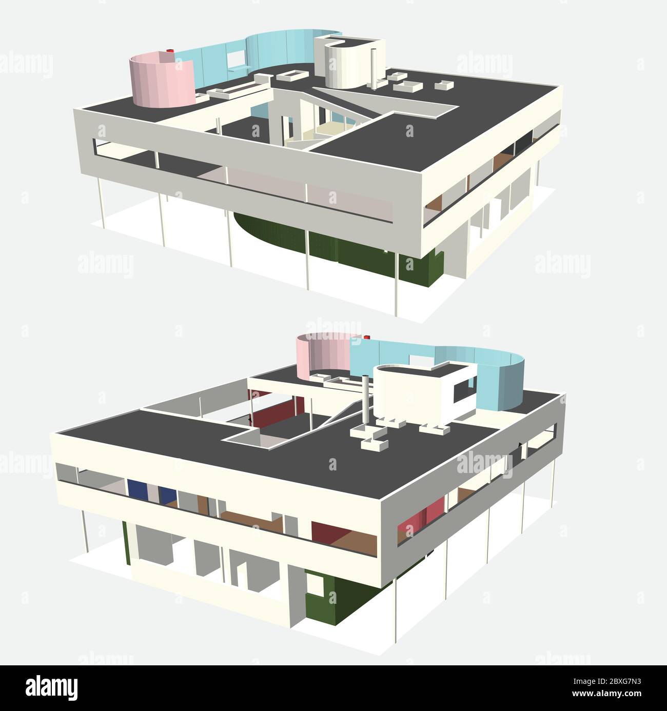 Villa Savoy Vector dessin, Villa Savory, le Corbusier Illustration de Vecteur