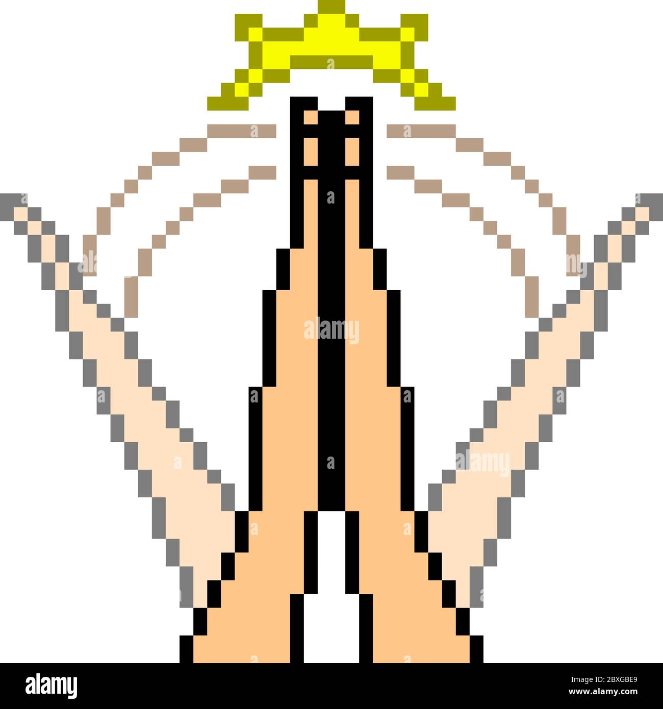 le symbole de la main vector pixel art est isolé Image Vectorielle ...