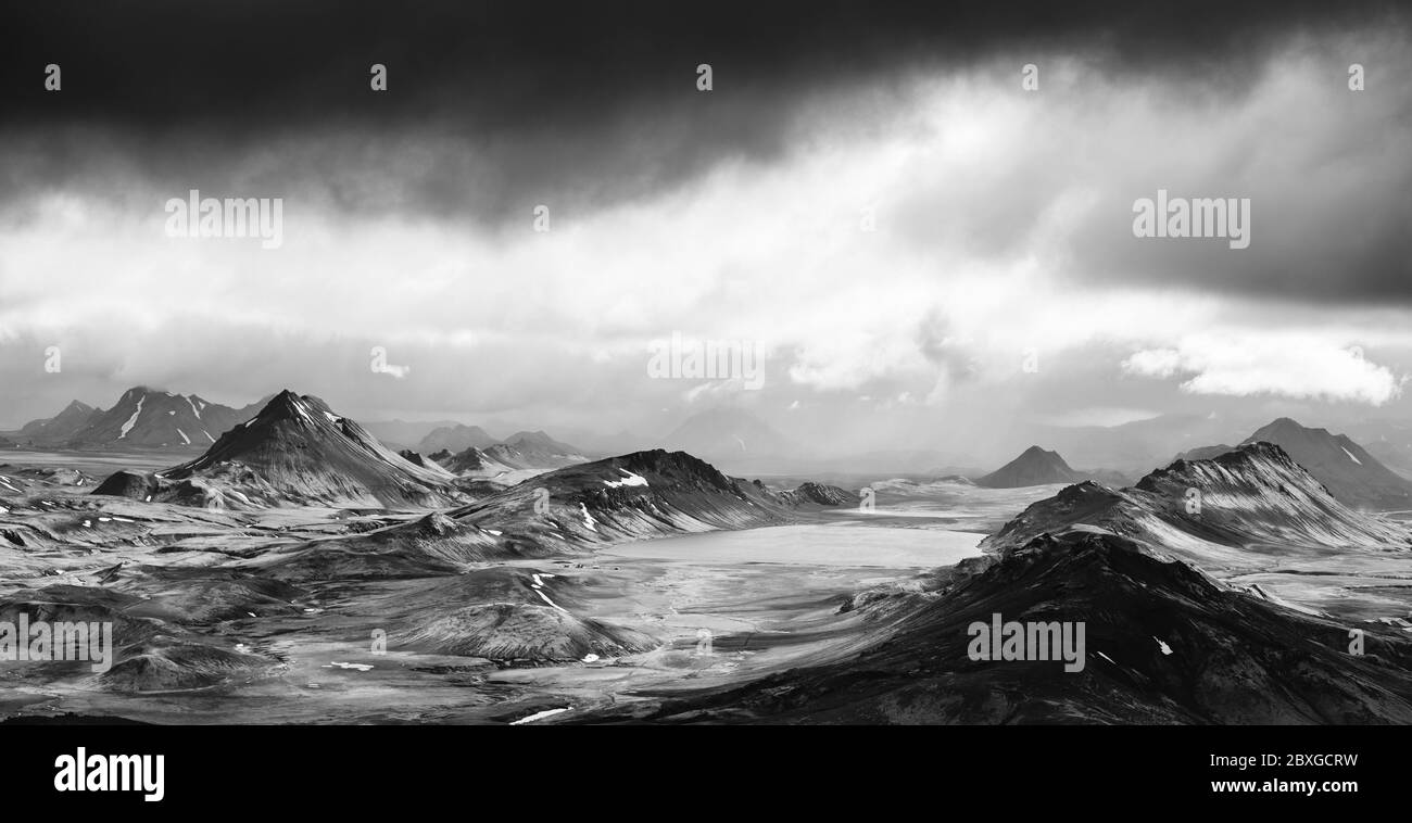 Paysage de montagne spectaculaire, centre-sud de l'Islande, Islande Banque D'Images