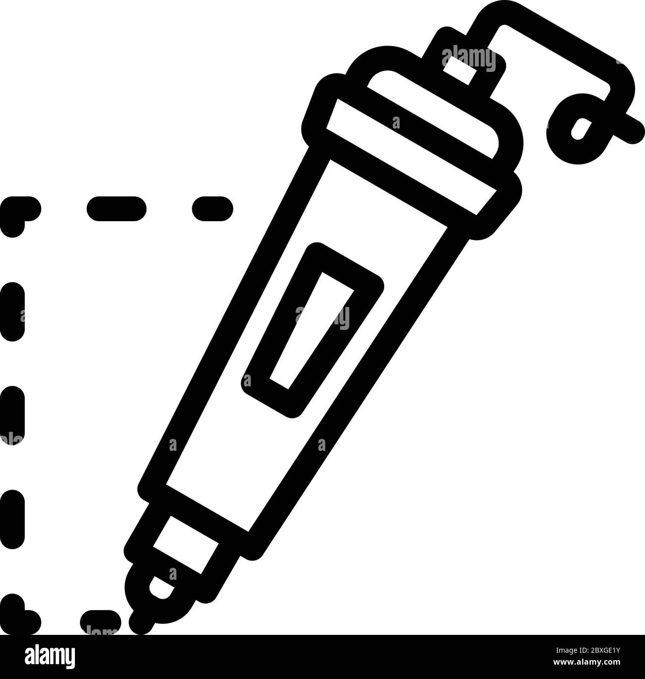 icône 3d du stylo à jouets, style de contour Illustration de Vecteur
