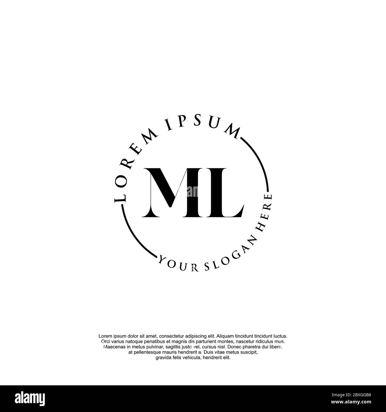 Ml initiales logo Banque d'images vectorielles - Alamy