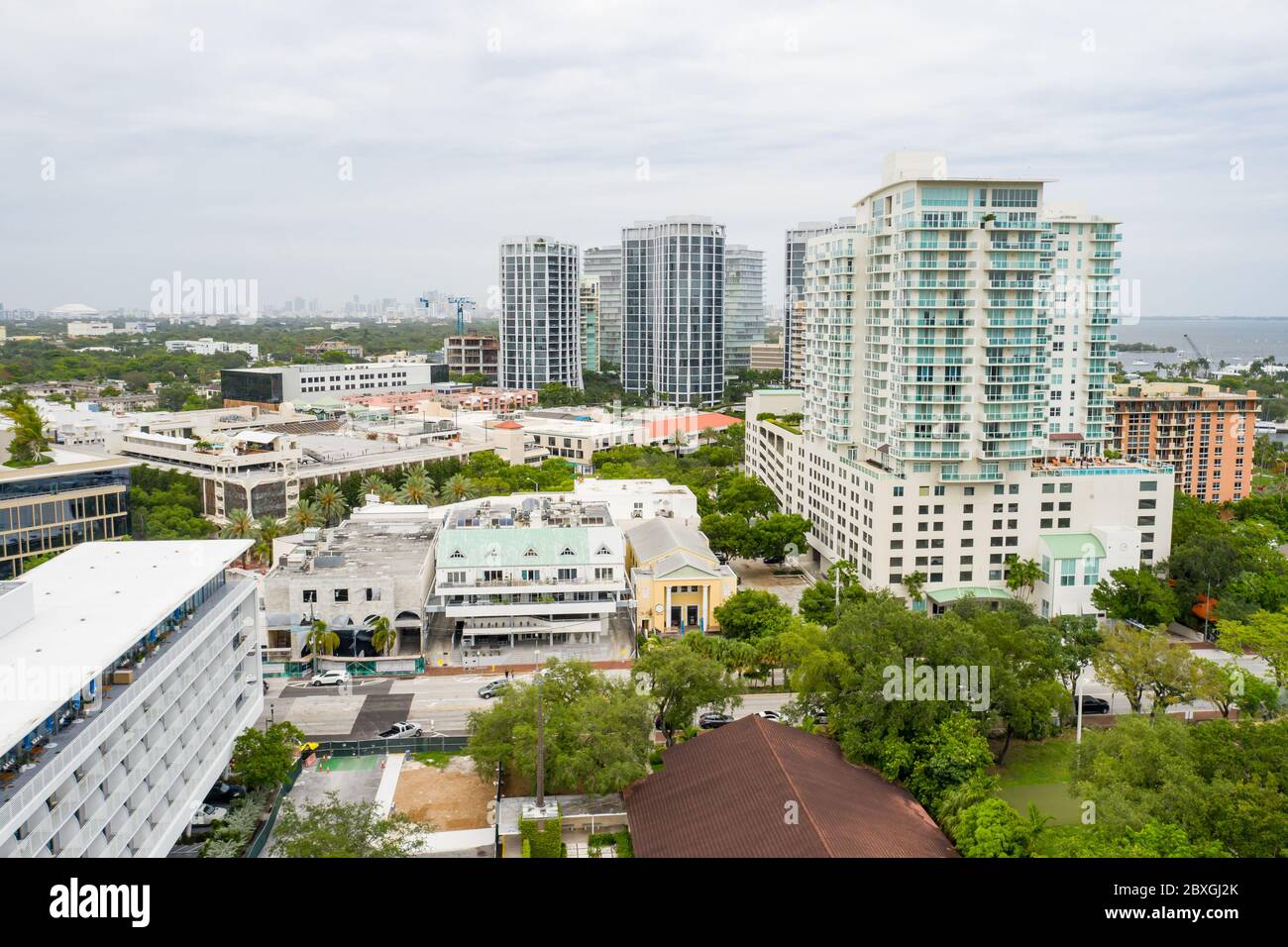 Photo aérienne Coconut Grove Miami FL Etats-Unis Banque D'Images