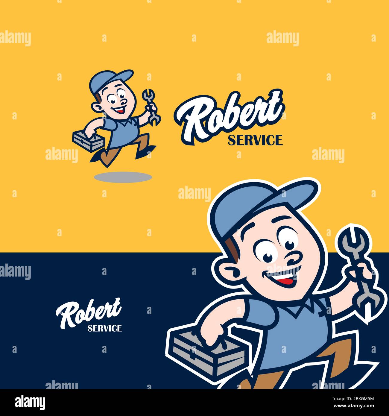 Caractère de service de voiture Illustration de Vecteur