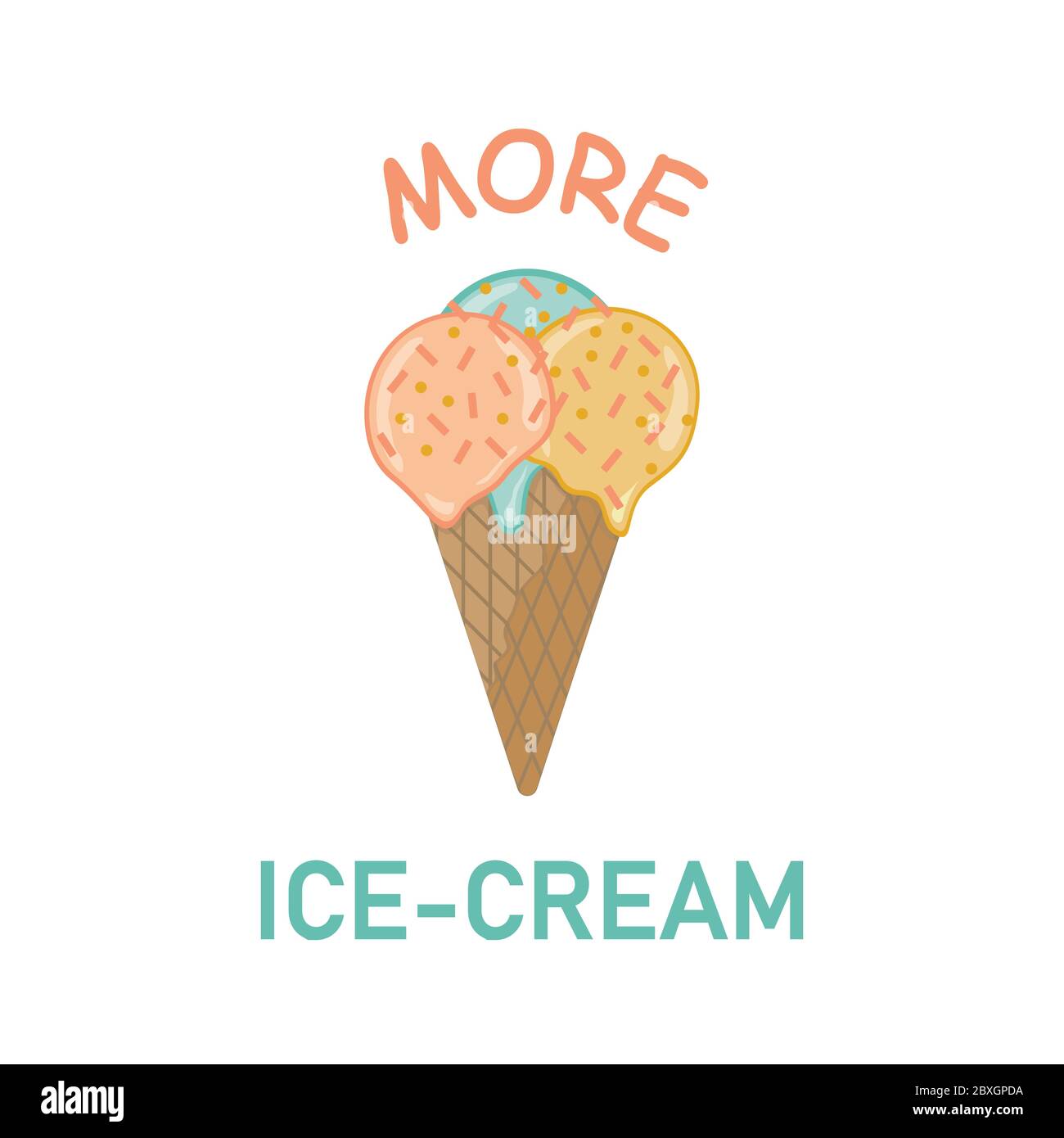 Illustration Vector More Ice Cream. Idéal pour les vacances d'été, les fonds, les cadeaux, les projets de conception d'emballage. Conception de la répétition de surface. Illustration de Vecteur