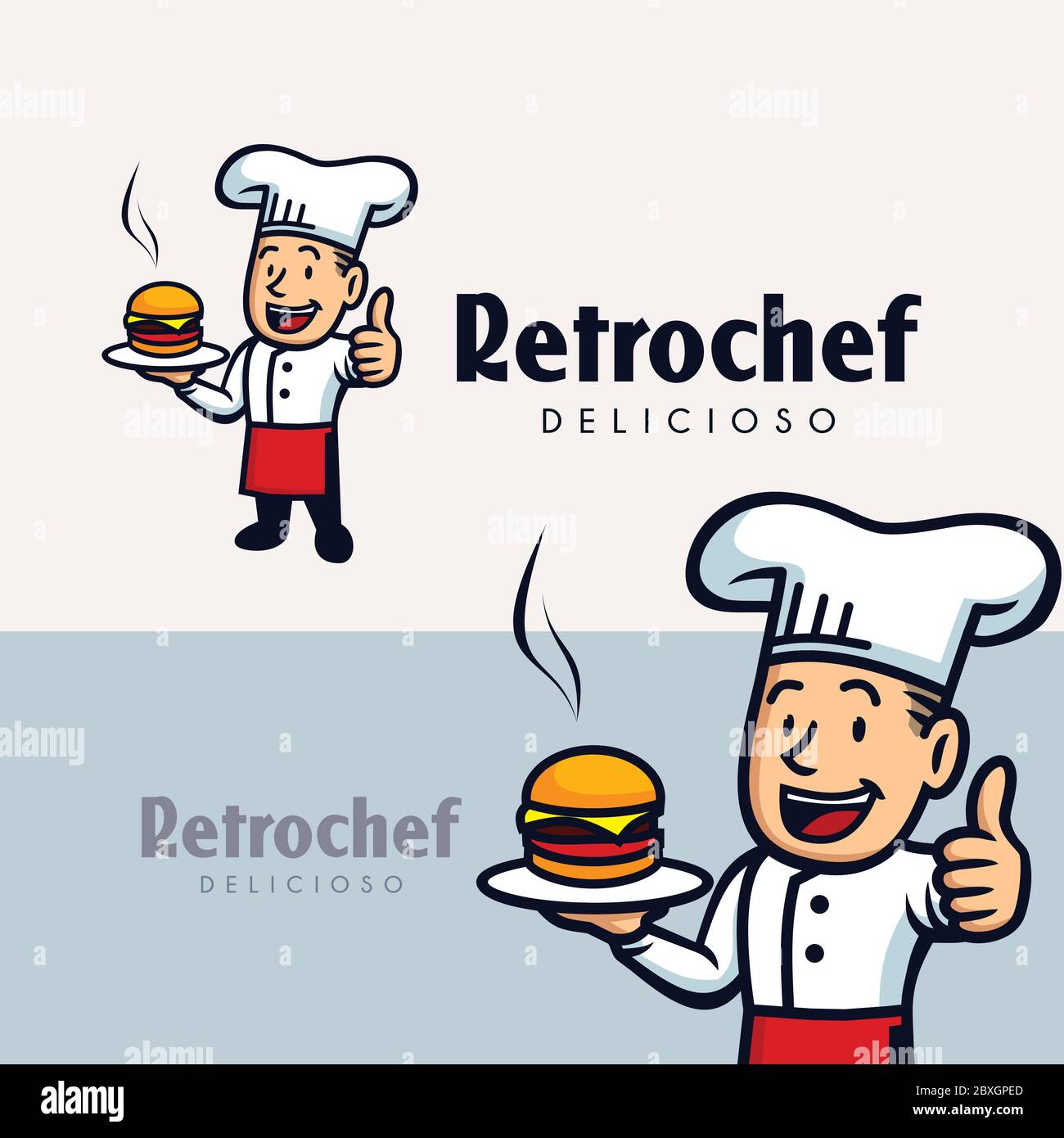 Chef Burger Mascot Illustration de Vecteur