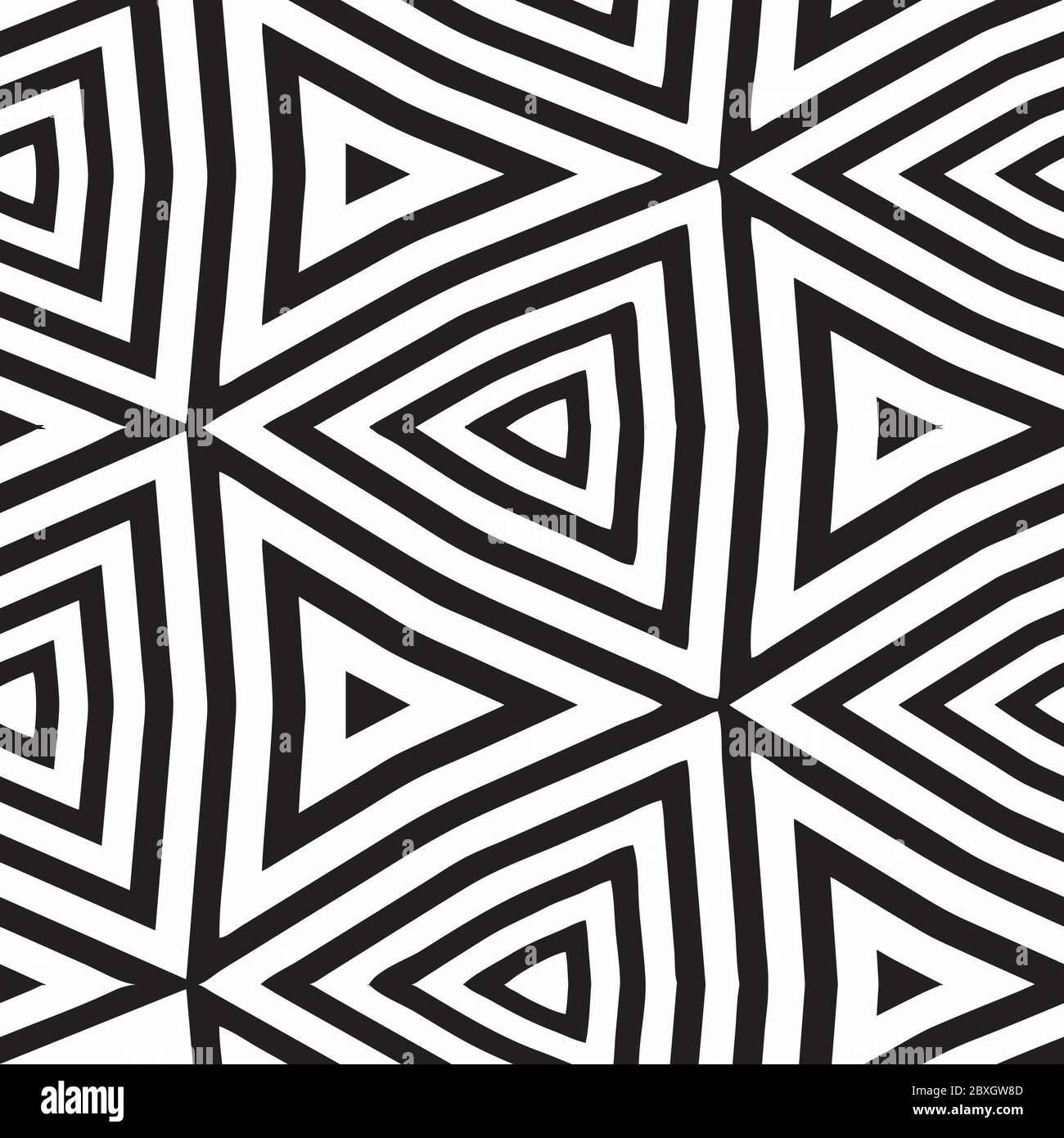 Fond de motif géométrique vectoriel dessiné à la main en noir et blanc classique. Illustration de Vecteur