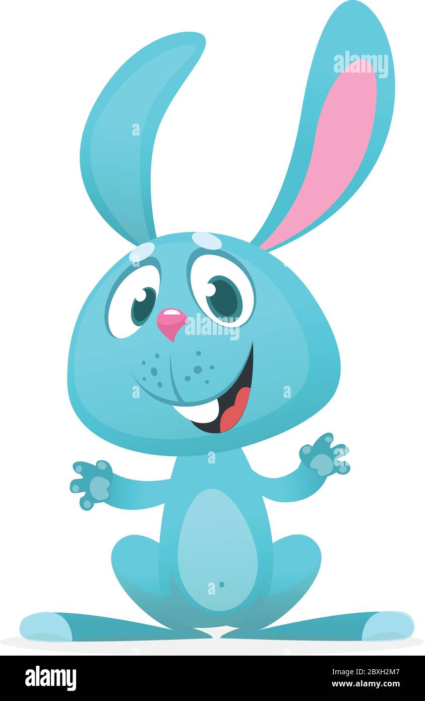 Bonne bande dessinée de lapin isolée sur fond blanc Illustration de Vecteur