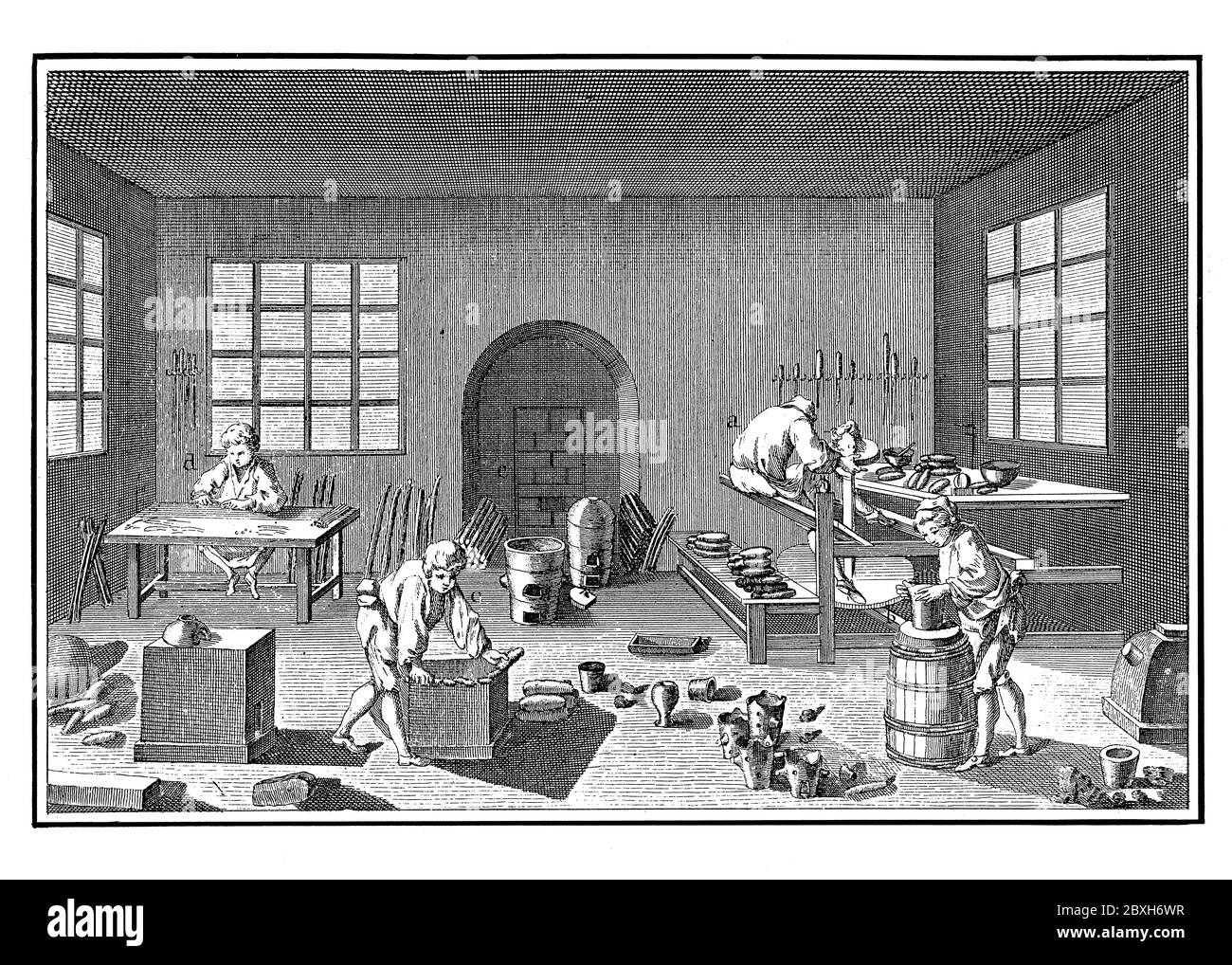 18th siècle d'illustration de la poterie. Publié dans 'A Diderot Pictorial Encyclopedia of Trades and Industry Banque D'Images
