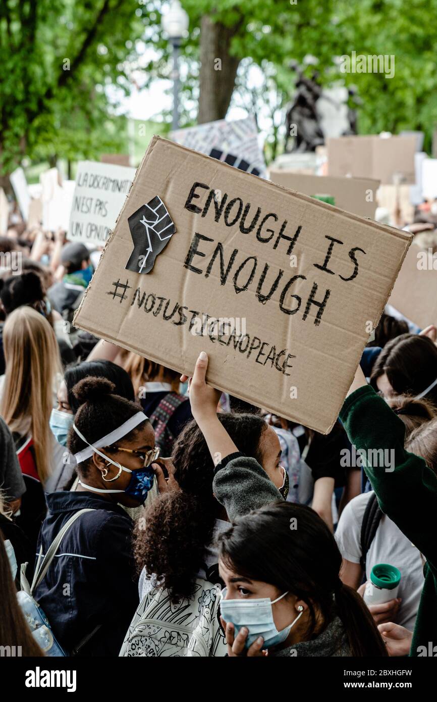 Rassemblement anti-racisme - ville de Québec rassemblement anti-racisme - Québec Banque D'Images