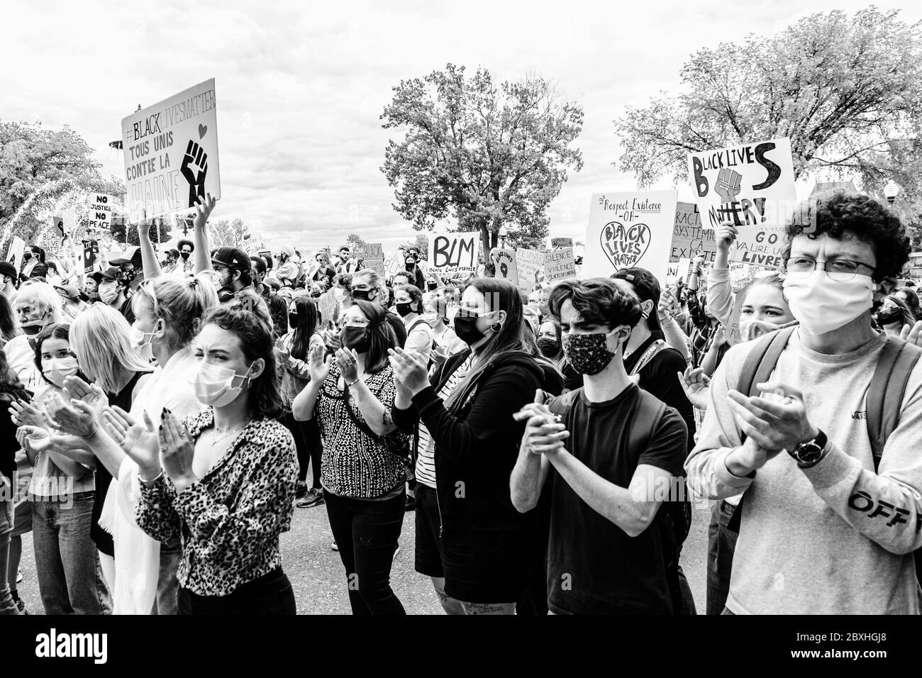 Rassemblement anti-racisme - ville de Québec rassemblement anti-racisme - Québec Banque D'Images