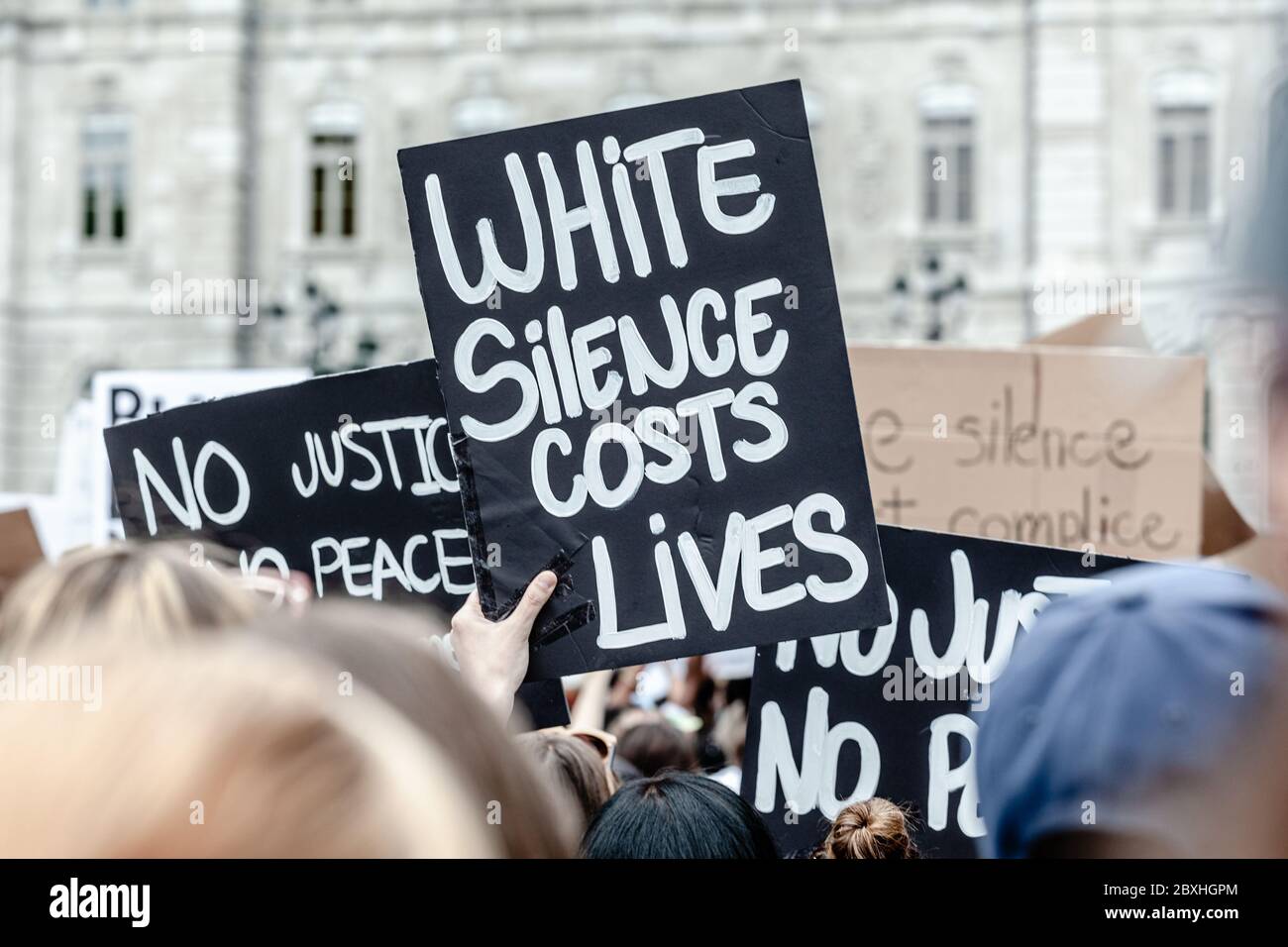 Rassemblement anti-racisme - ville de Québec rassemblement anti-racisme - Québec Banque D'Images