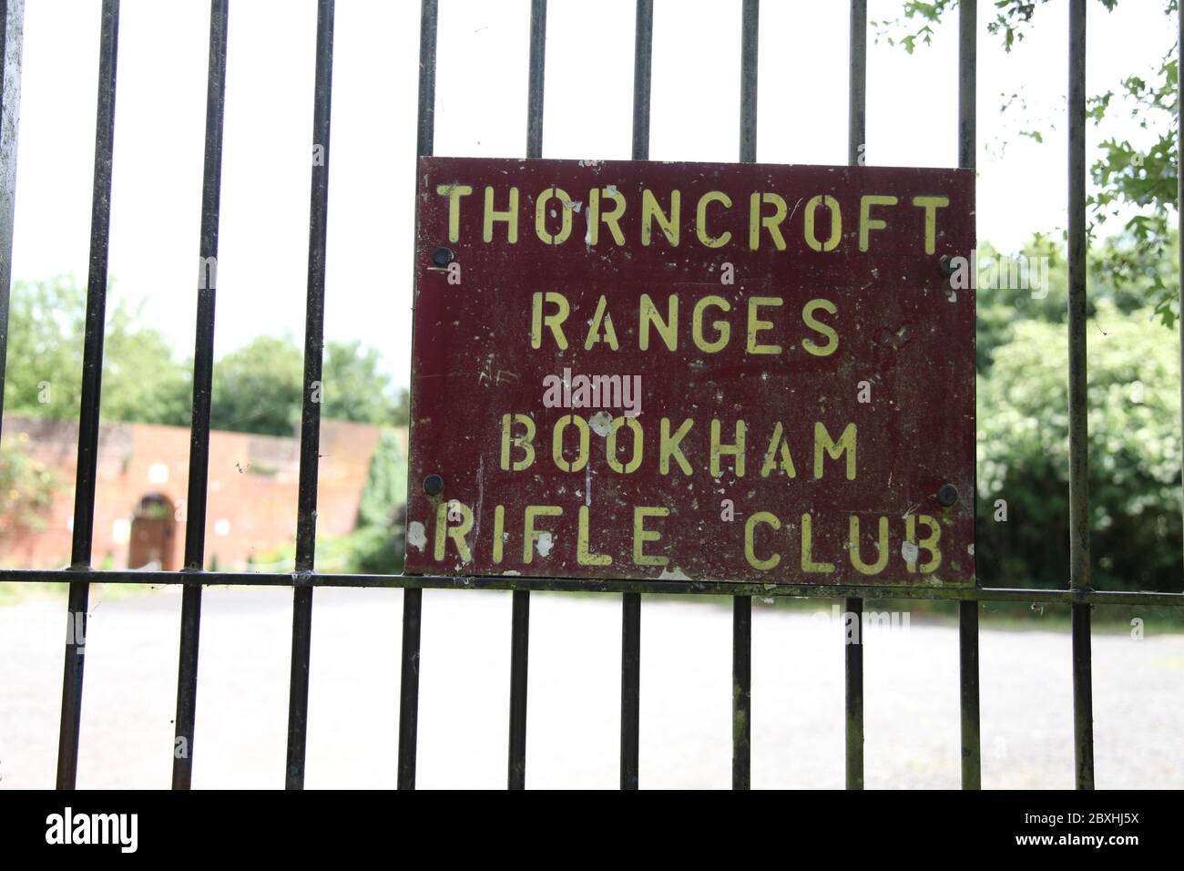 Entrée du Thorncroft Ranges Bookham Rifle Club, Leatherhead, Surrey, Royaume-Uni, juin 2020 Banque D'Images