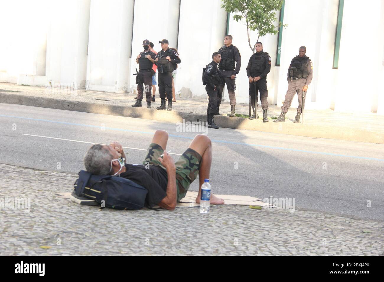 Rio de Janeiro, Rio de Janeiro, Brésil. 7 juin 2020. (INT) protester contre toute vie importante à Rio de Janeiro. 7 juin 2020, Rio de Janeiro, Brésil: Les manifestations pour toutes les vies comptent, à commencer par la région de Candelaria, en passant par le Brésil central, et se terminant par le buste de Zombie de Palmares, ce dimanche. Crédit: Fausto Maia /Thenews2 crédit: Fausto Maia/TheNEWS2/ZUMA Wire/Alay Live News Banque D'Images