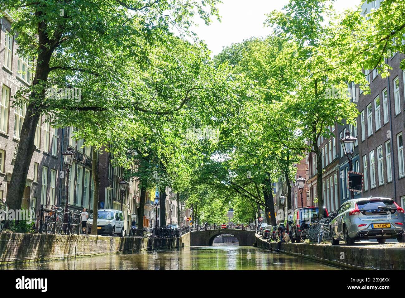 Calme Amsterdam (pays-Bas) pendant la crise Covid-19, vues sur le quartier rouge vide Banque D'Images