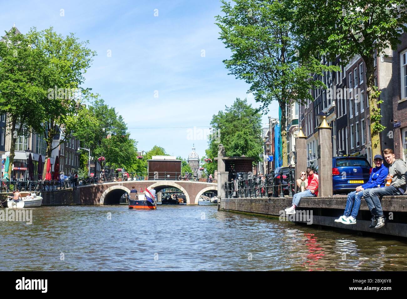 Calme Amsterdam (pays-Bas) pendant la crise Covid-19, vues sur le quartier rouge vide Banque D'Images