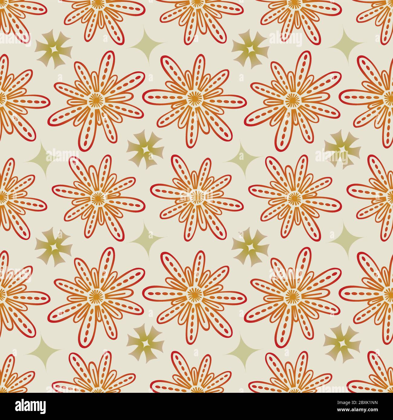 Motif fleuri sans couture en beige et kaki - couleurs pastel sur fond gris Illustration de Vecteur