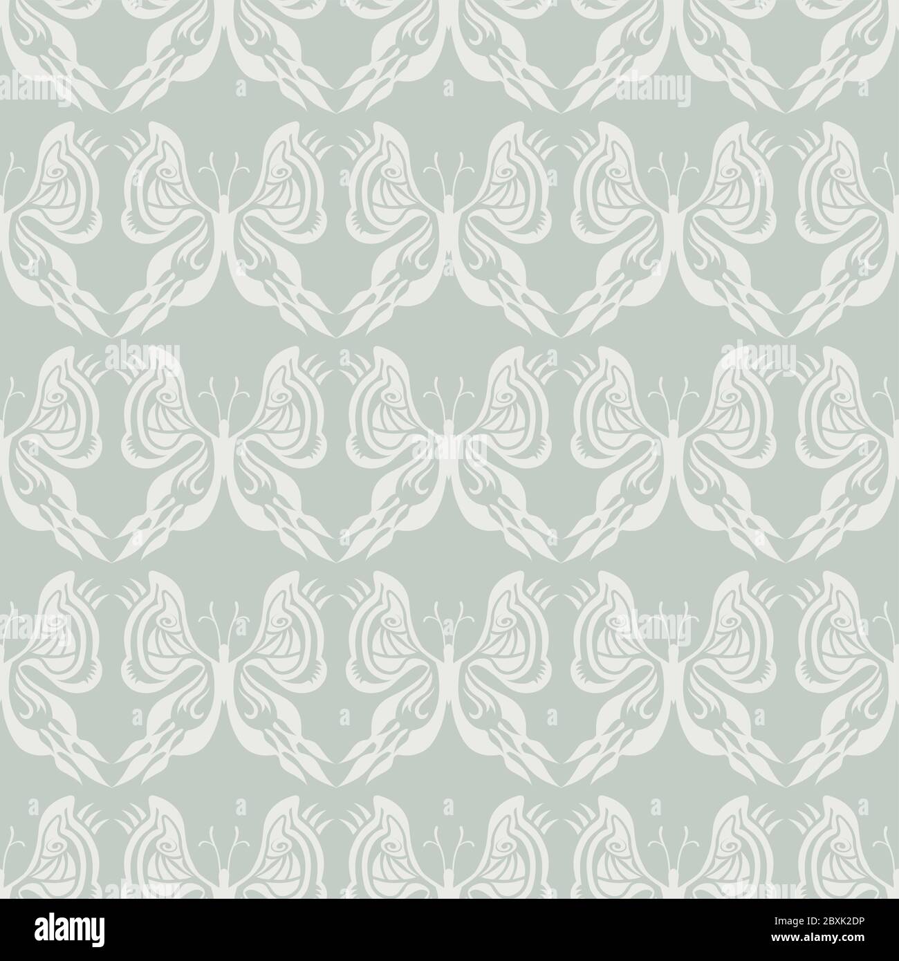 Motif papillon sans couture - blanc sur beige / fond gris - illusion optique Illustration de Vecteur