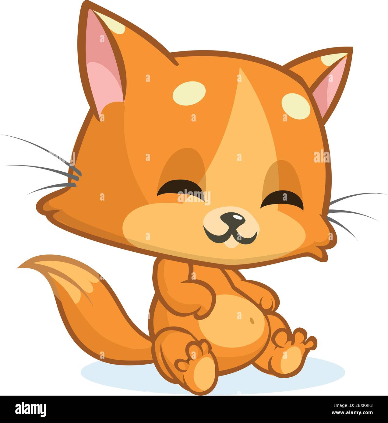 Dessin Anime Gingembre Chat Illustration Orange Mignon De Chat Nu Vecteur Image Vectorielle Stock Alamy