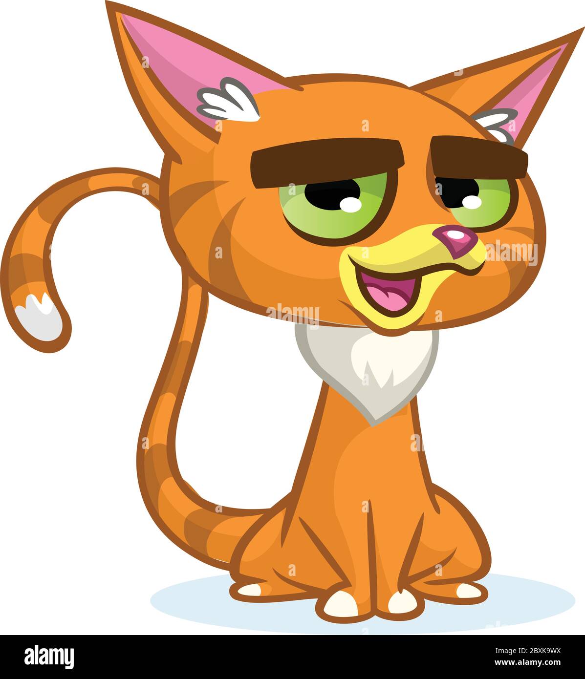 Dessin Anime Gingembre Chat Chat Rouge Mignon Avec Une Expression Grincheux Image Vectorielle Stock Alamy