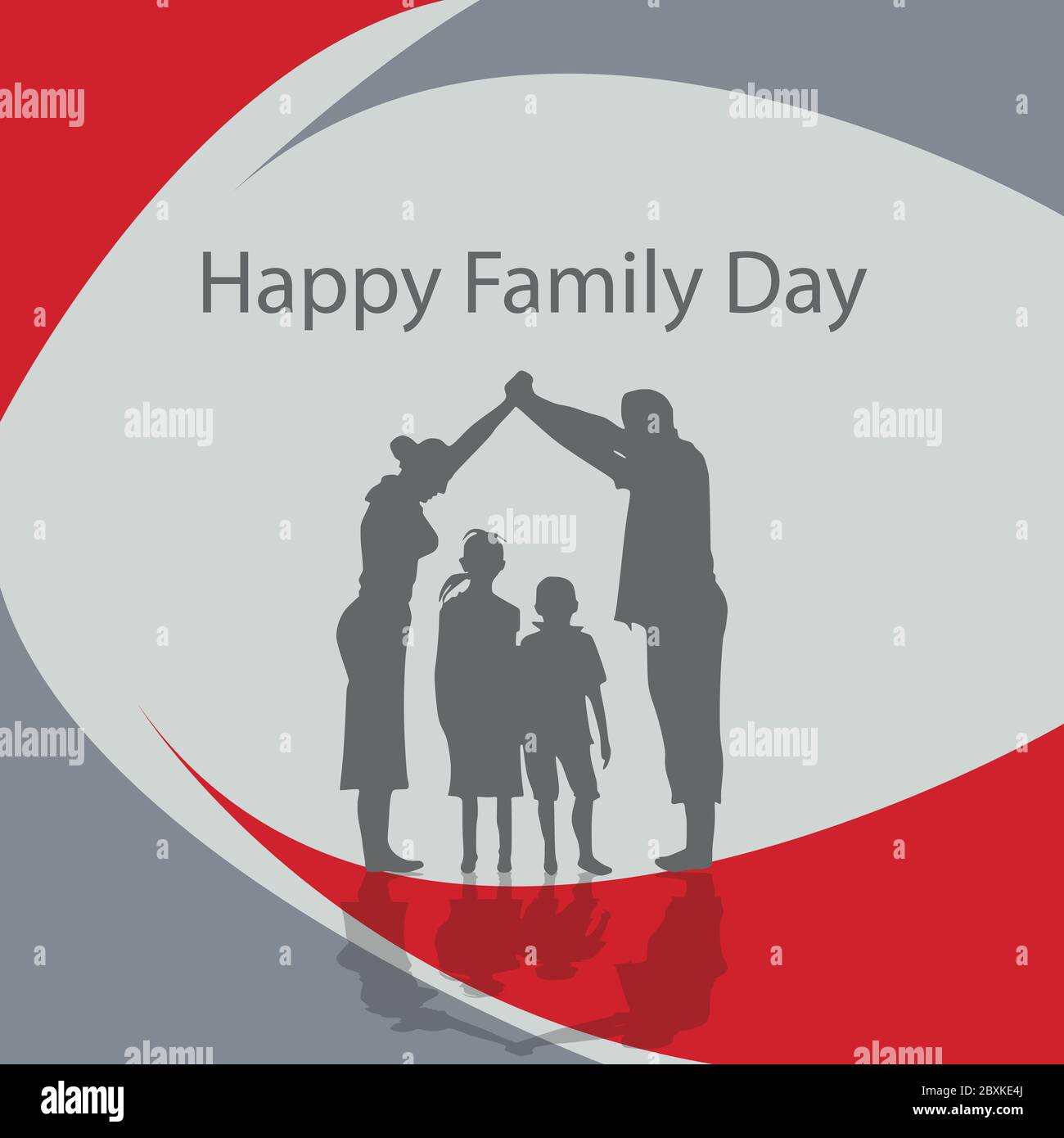 Happy Family Day.Family Day est un jour férié.ce jour a été célébré à différentes dates selon leur pays. Illustration de Vecteur