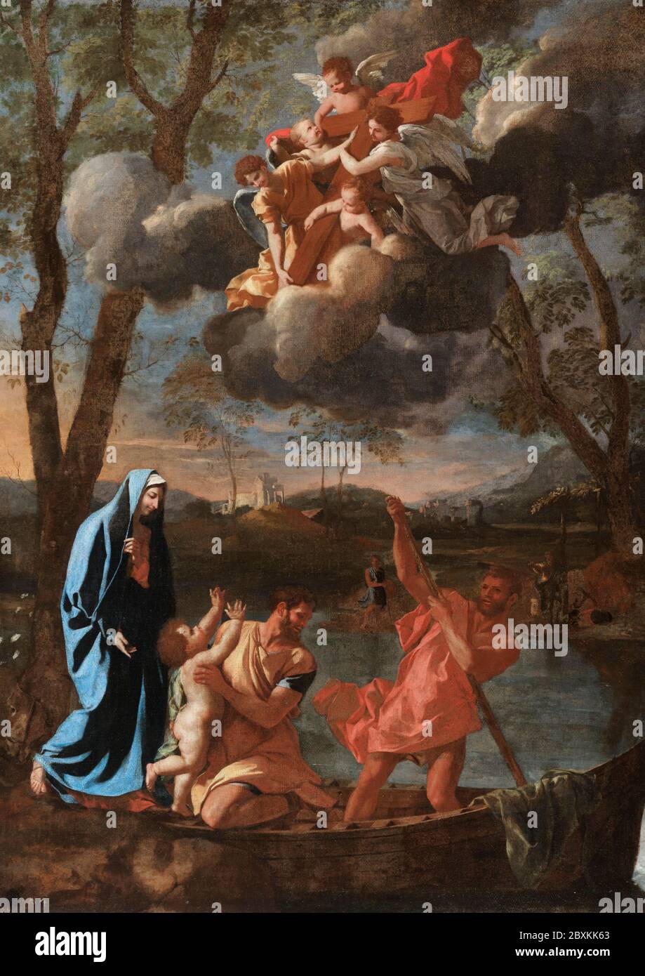 Le retour de la Sainte famille à Nazareth par Nicolas Poussin, vers 1627 Banque D'Images