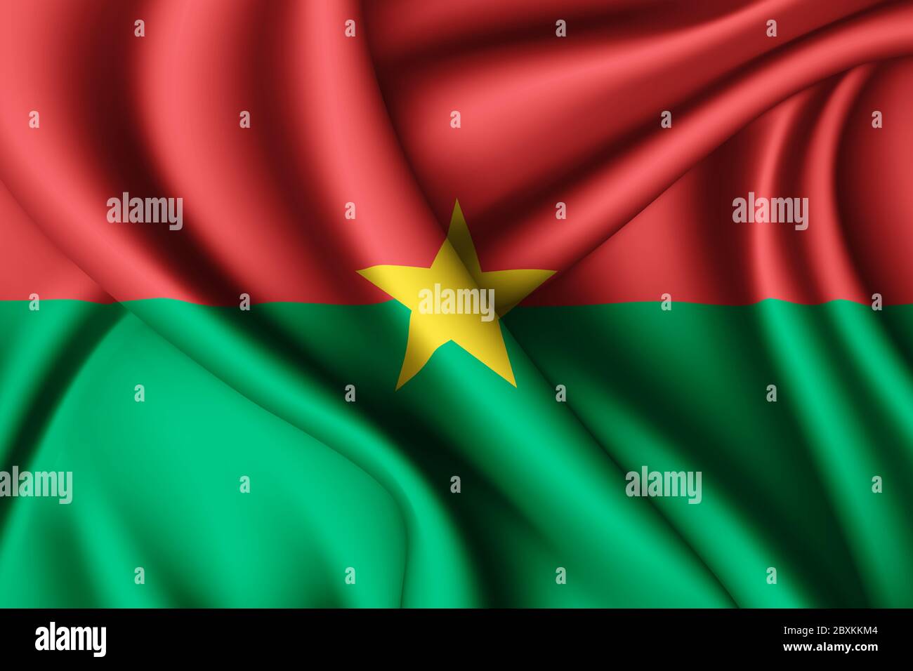 rendu 3d avec drapeau de soie du Burkina Faso Banque D'Images