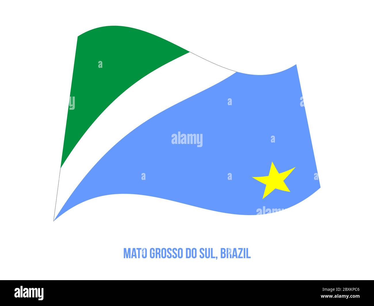 Mato Grosso do Sul Drapeaux Vector Illustration sur fond blanc. Membres drapeau du Brésil. Illustration de Vecteur