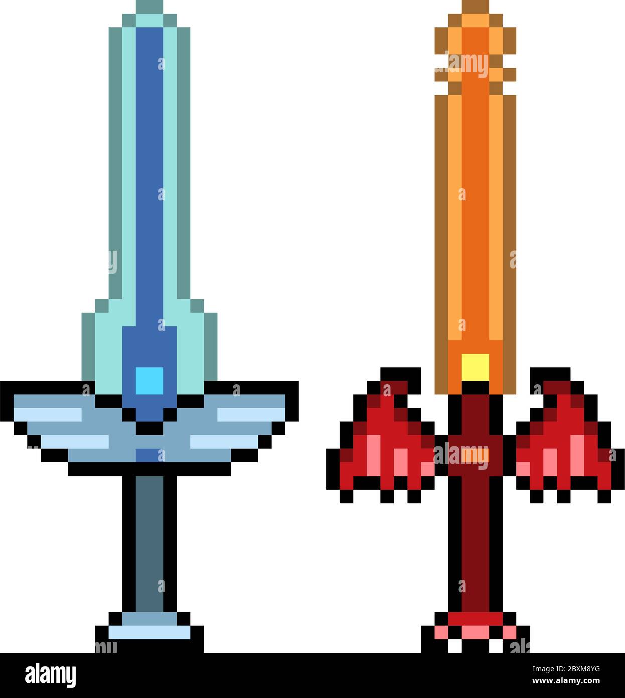 Model Pixel Art Minecraft épée épée d'arme d'art de pixel vectoriel isolée Image Vectorielle Stock - Alamy