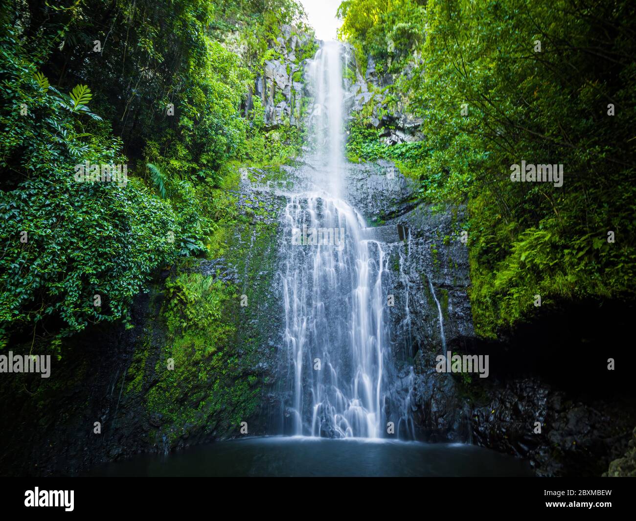 Maui, autoroute Hana d'Hawaï, chutes de Wailua, près de Lihue, Kauai sur la route de Hana Banque D'Images