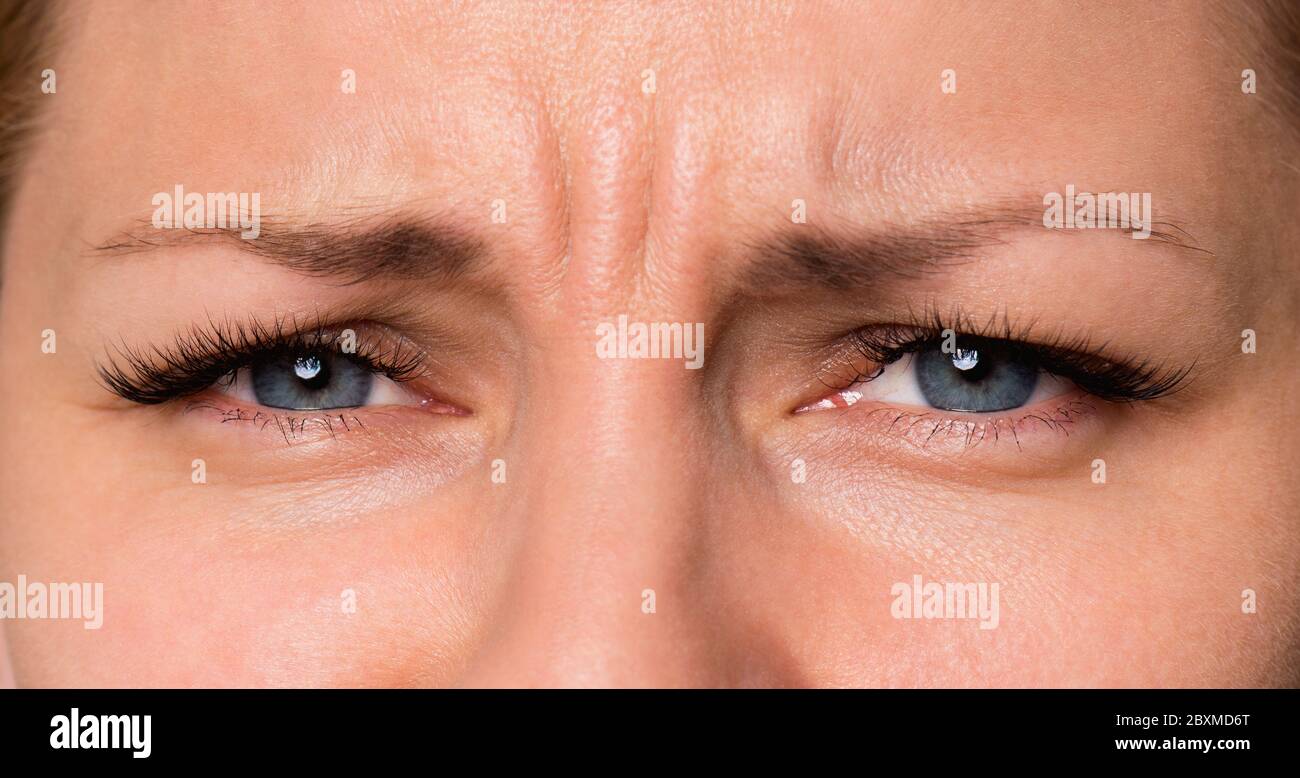 Visage femme avec les yeux et les cils Banque D'Images