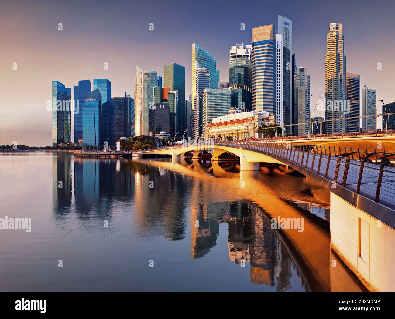 Horizon de Singapour - centre ville Banque D'Images