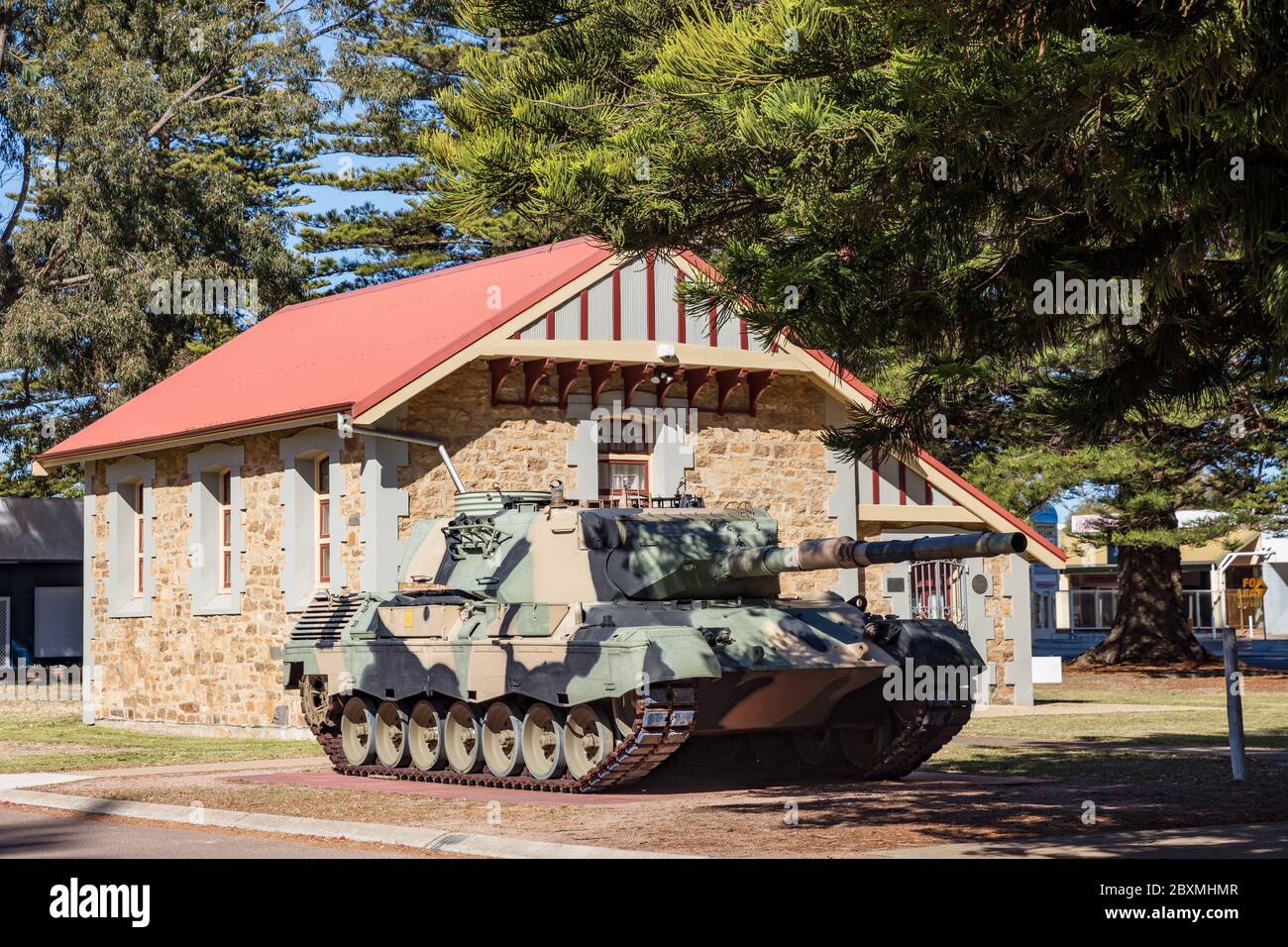 Esperance Australie 13 novembre 2019 : UN char AS1 à la retraite de l'armée australienne Leopard exposé à Esperance, Australie occidentale Banque D'Images