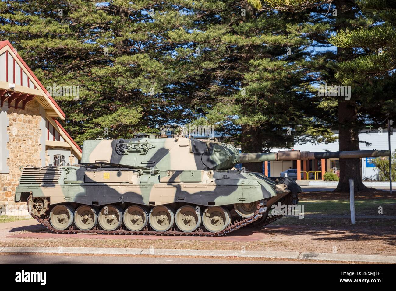 Esperance Australie 13 novembre 2019 : UN char AS1 à la retraite de l'armée australienne Leopard exposé à Esperance, Australie occidentale Banque D'Images