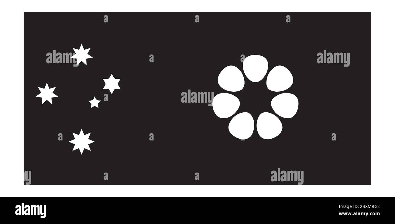 Drapeau du territoire du Nord Australie. Fichier vectoriel EPS noir et blanc. Illustration de Vecteur