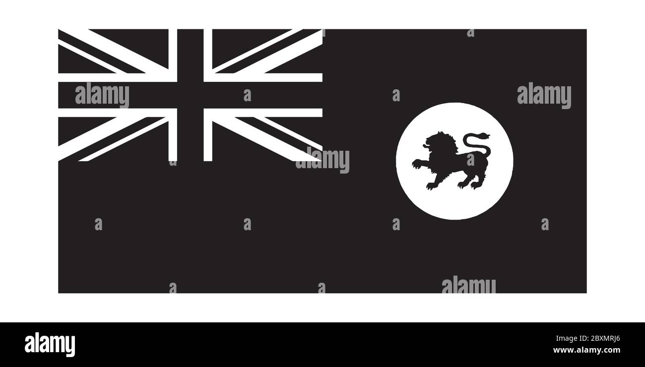 Tasmanie TAS Tassie drapeau d'État Australie. Fichier vectoriel EPS noir et blanc. Illustration de Vecteur