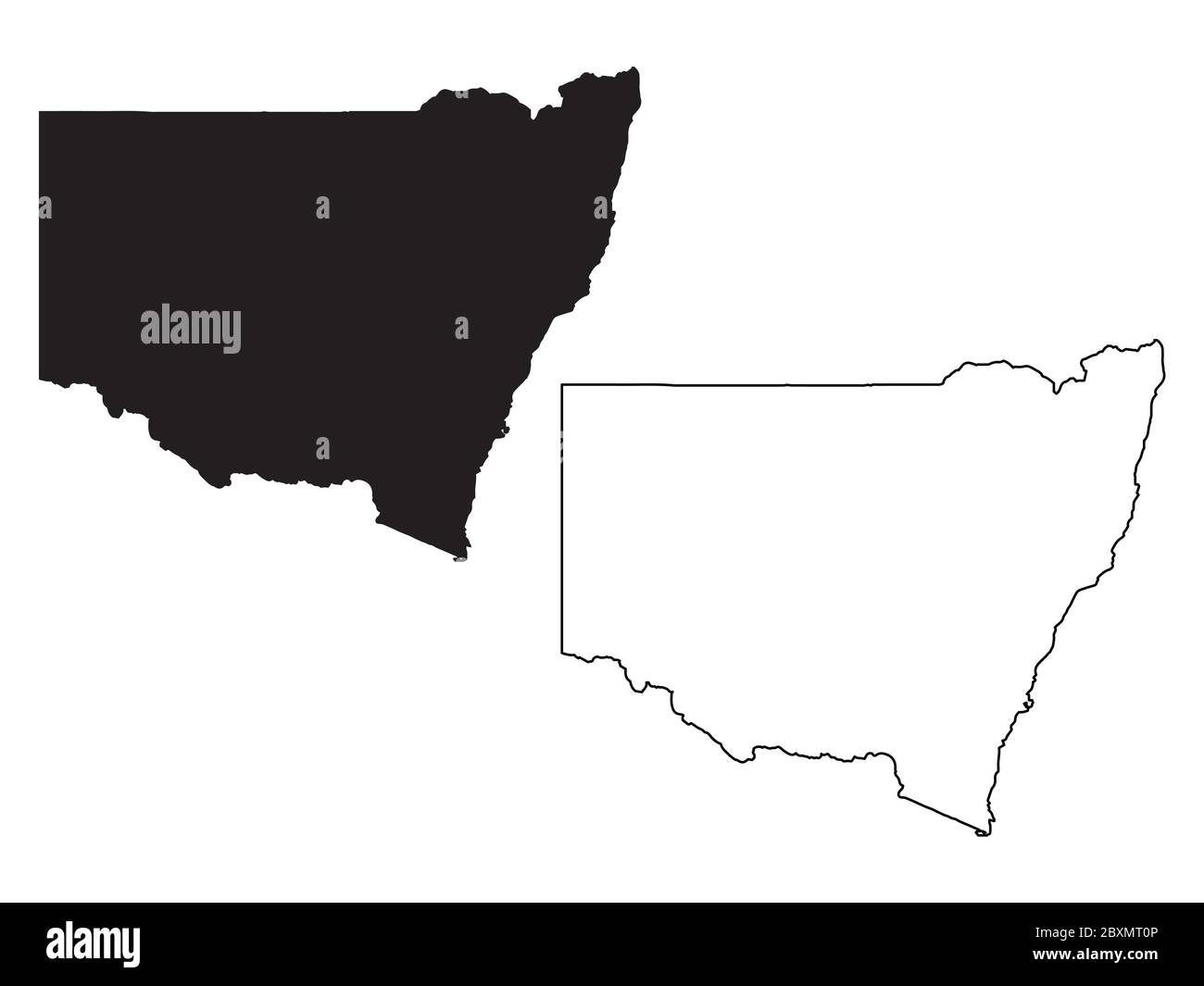 Carte de Nouvelle-Galles du Sud Australie. Cartes noires et vectorielles. Fichier vectoriel EPS. Illustration de Vecteur