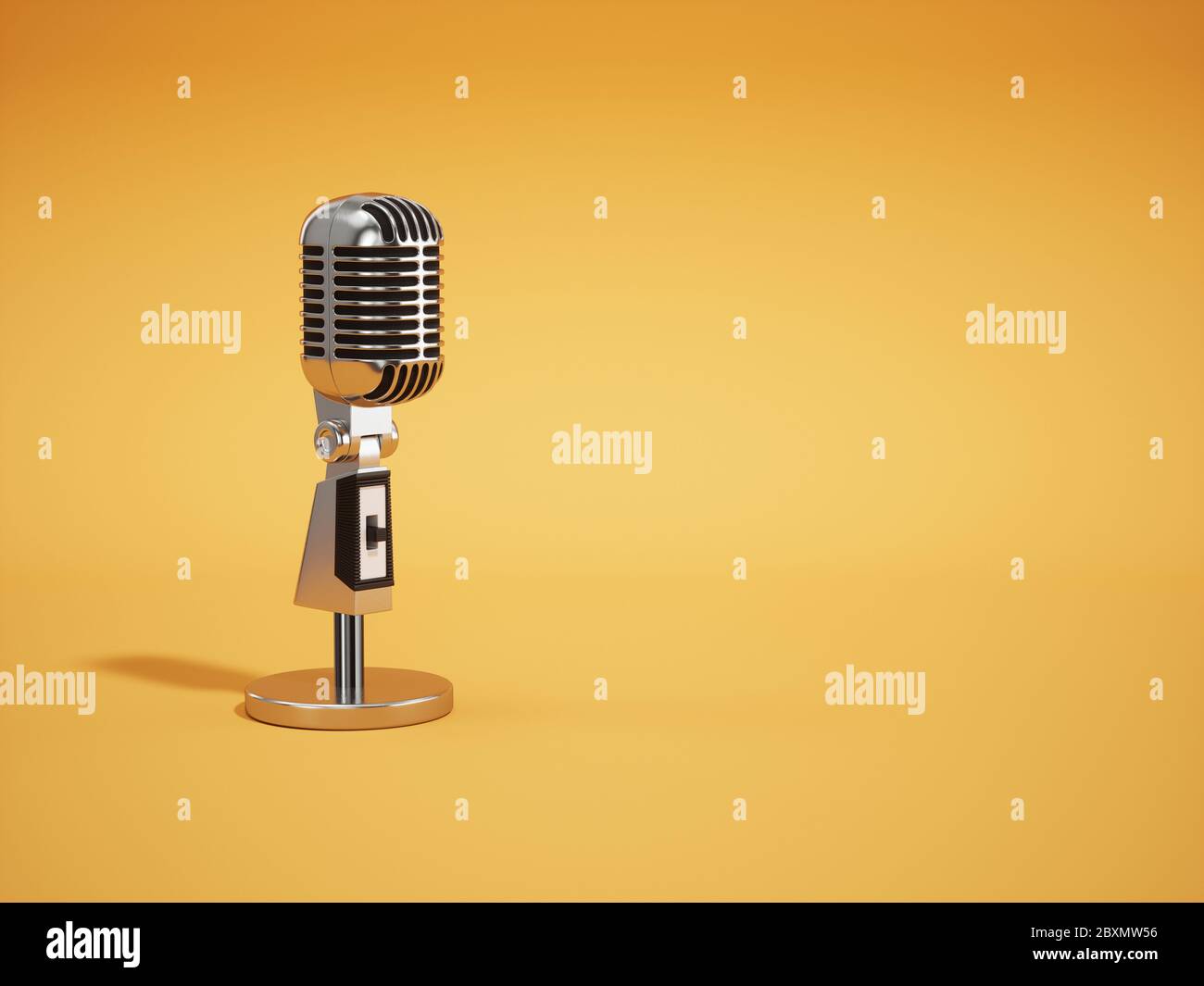 Microphone rétro. illustration du rendu 3d Banque D'Images
