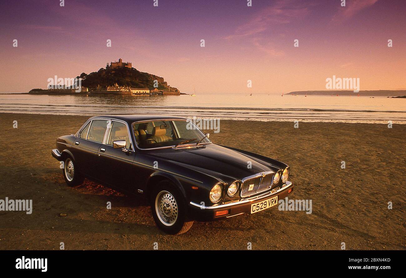 1986 Jaguar XJ6 Sovereign 4.2 à Cornwall, Royaume-Uni Banque D'Images