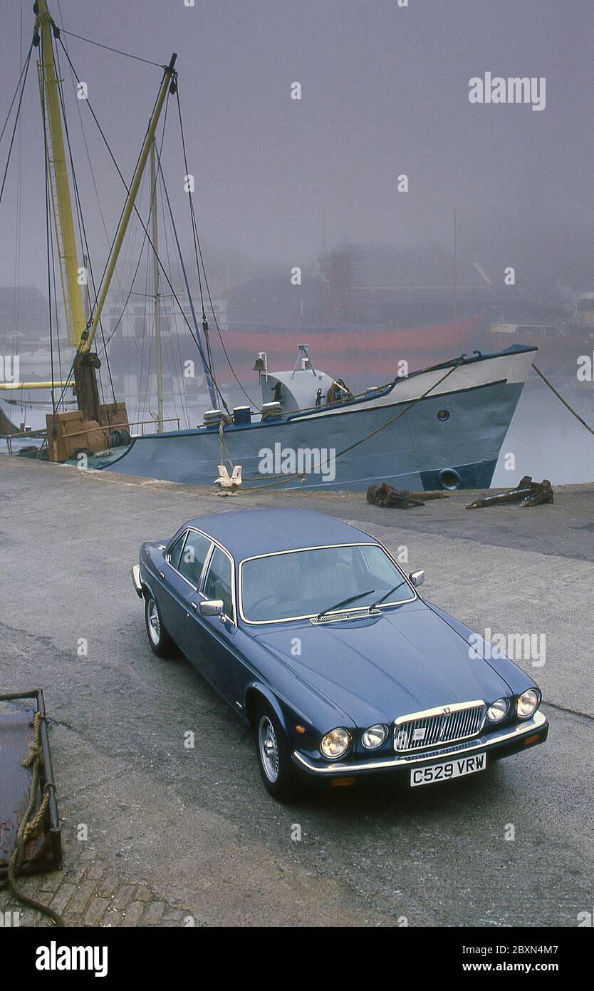 1986 Jaguar XJ6 Sovereign 4.2 à Cornwall, Royaume-Uni Banque D'Images