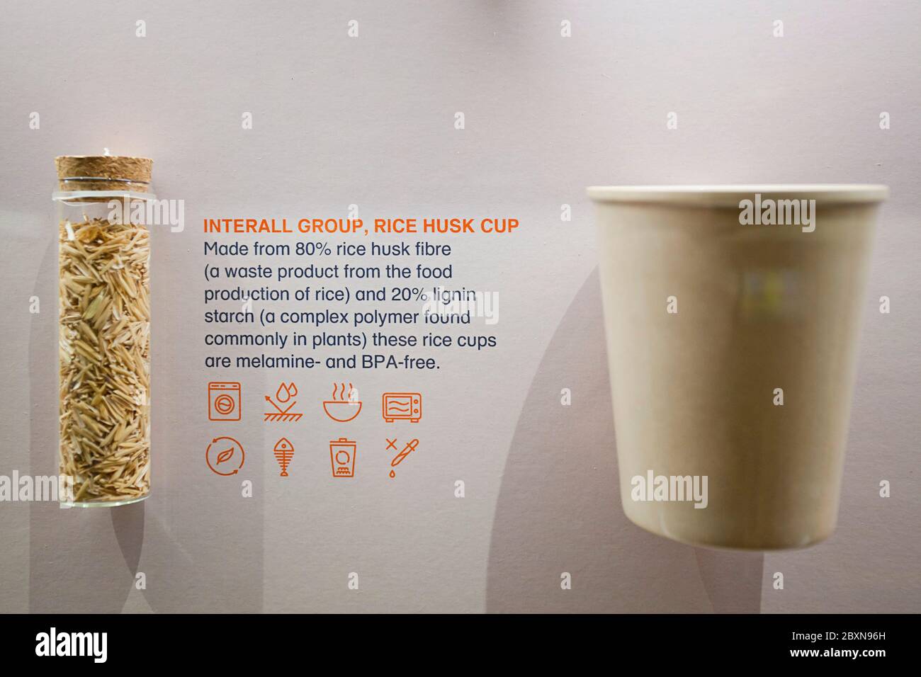 Fibre de riz écologique, The Design Museum, Londres, Royaume-Uni Banque D'Images