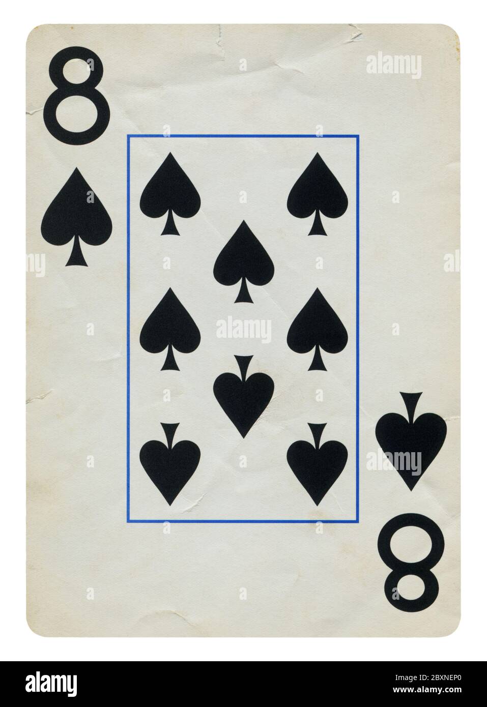 Huit de pique Vintage playing card - isolated on white (chemin inclus) Banque D'Images