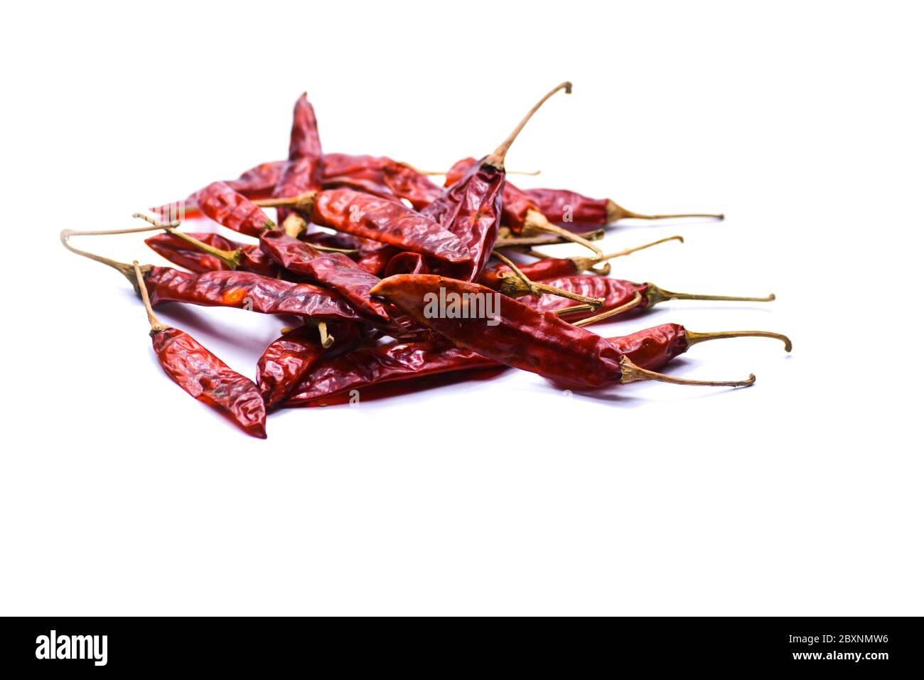 Piment rouge isolé sur fond blanc Banque D'Images