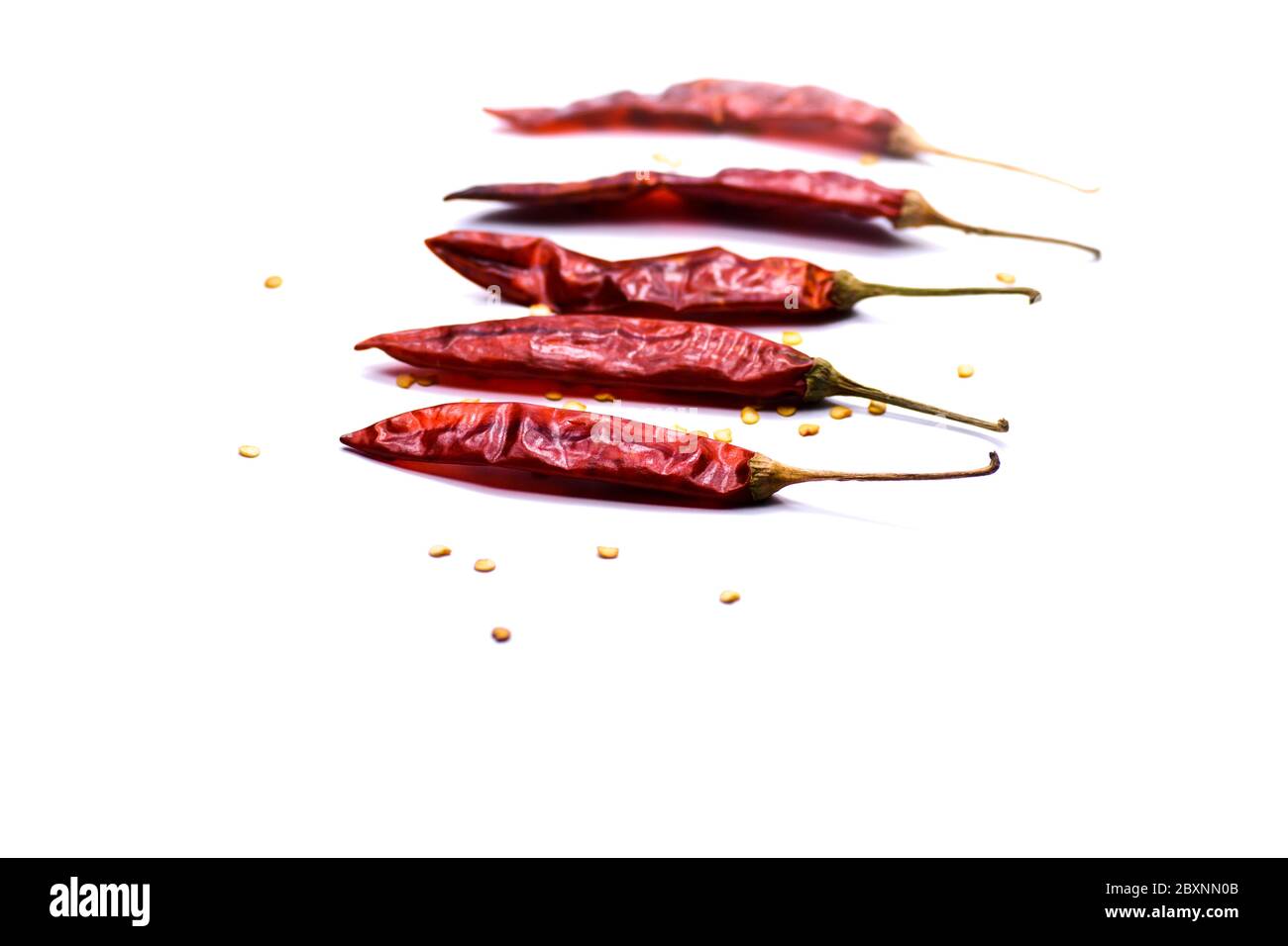 Piment rouge isolé sur fond blanc Banque D'Images