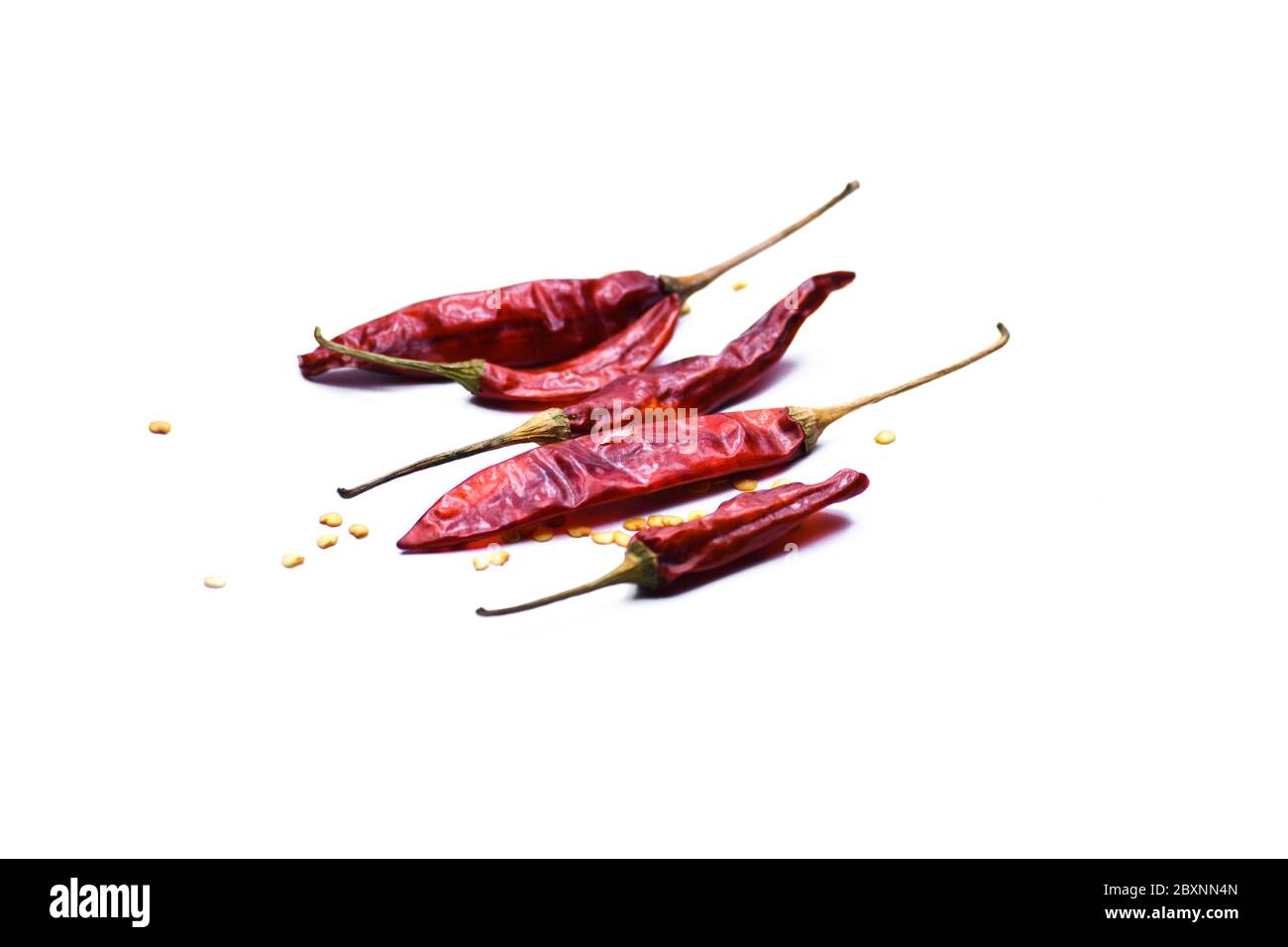 Piment rouge isolé sur fond blanc Banque D'Images