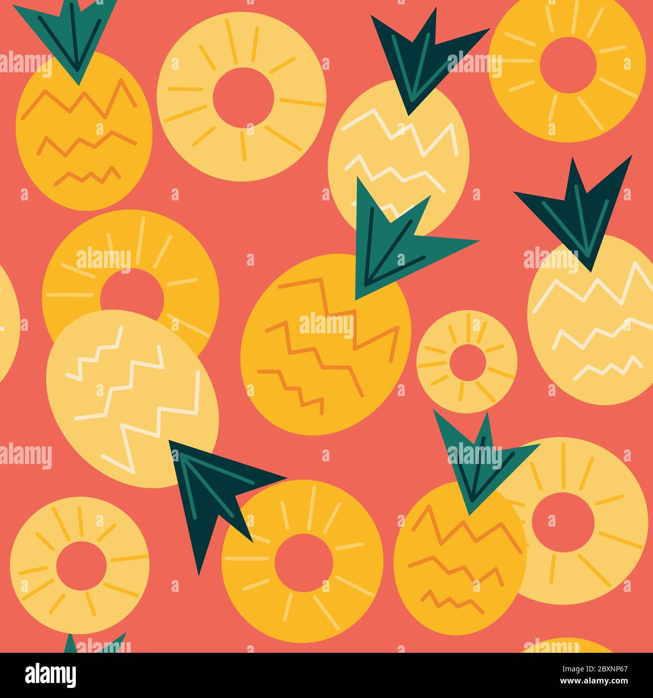 Illustration d'arrière-plan colorée et sans couture de motif vectoriel avec ananas Illustration de Vecteur