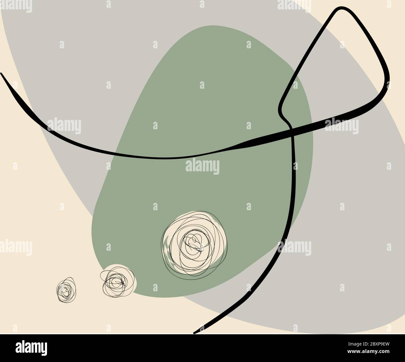 Abstract illustration vectorielle, inspiré par le peintre espagnol Joan Miro Illustration de Vecteur