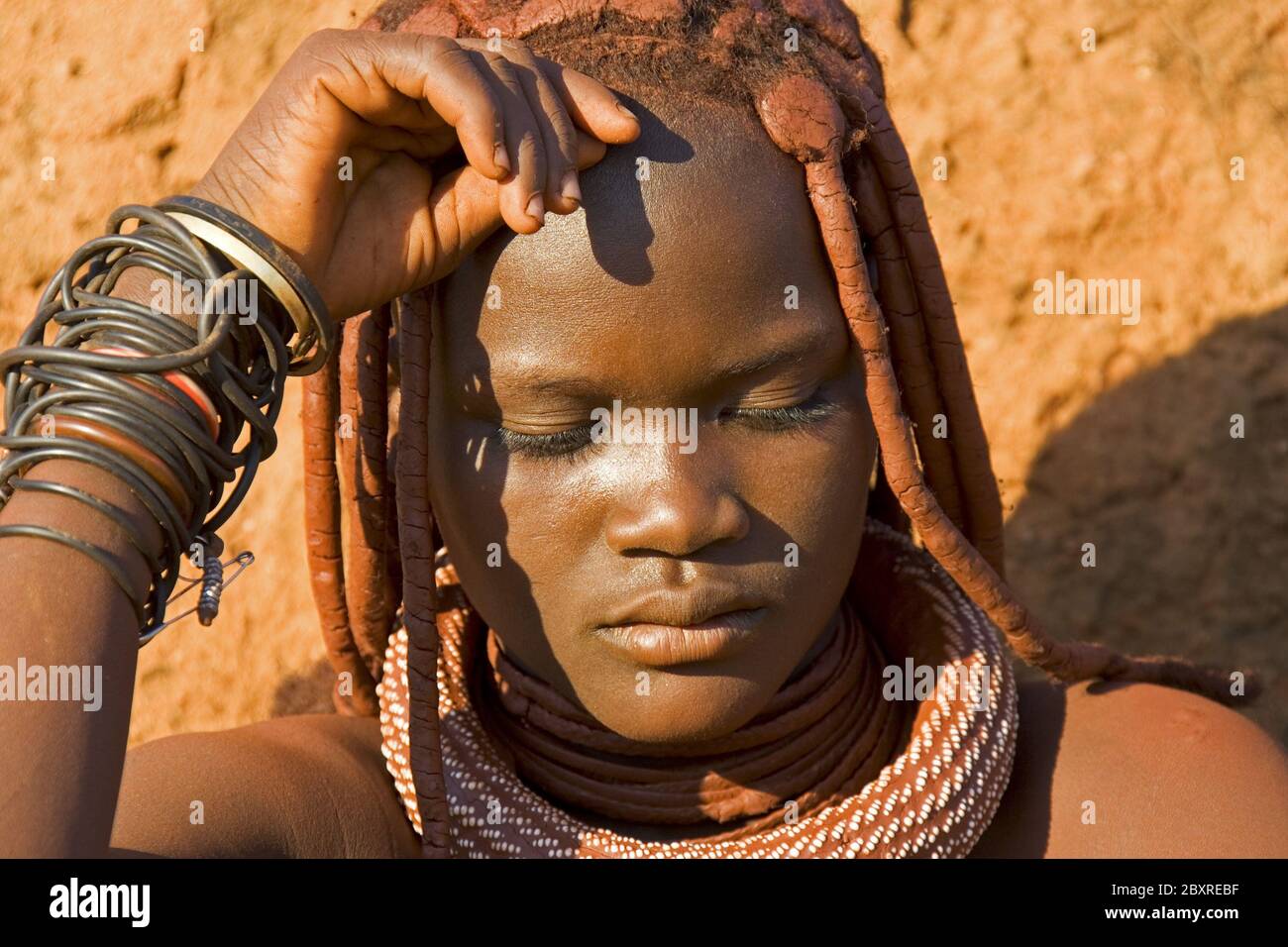 Jeune femme Himba, Namibie, Afrique, jeune femme Himba, afrique, portrait Banque D'Images